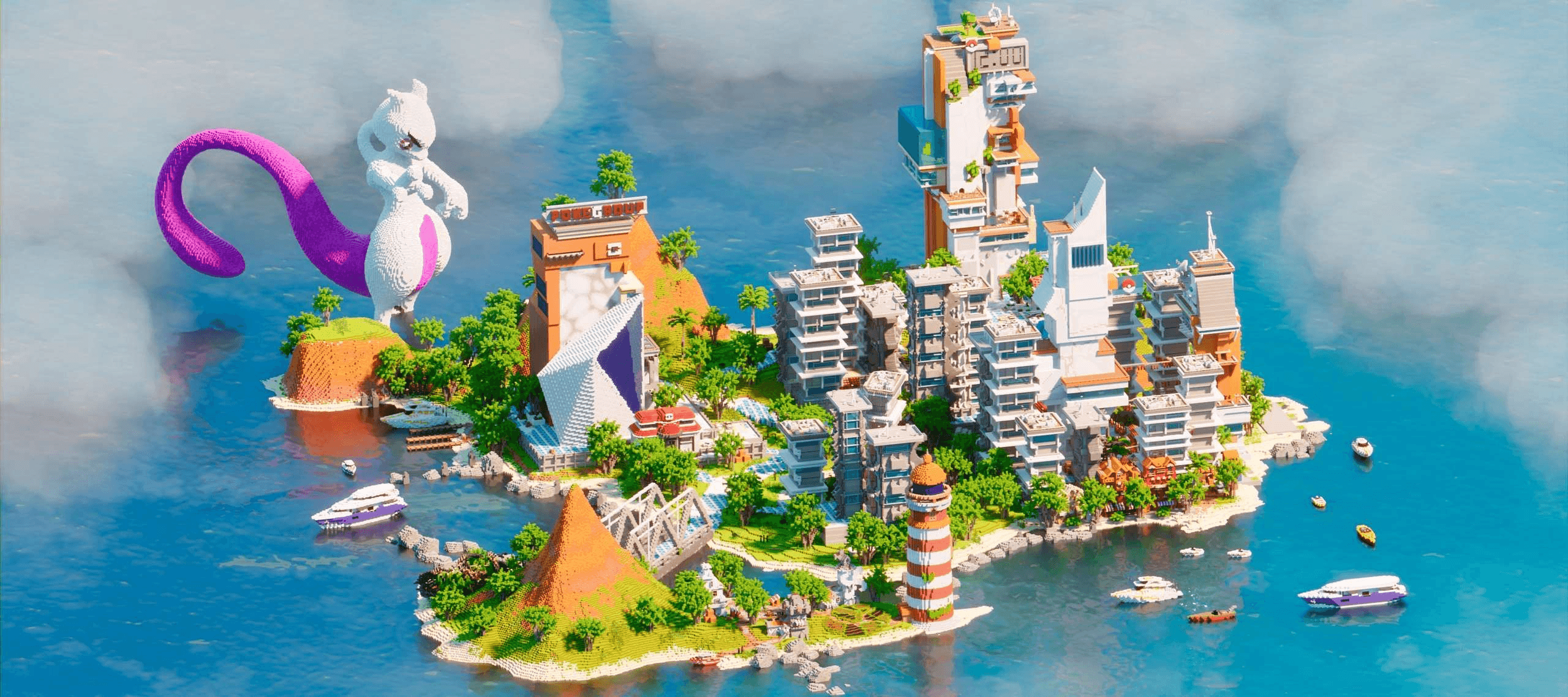 Mewtwo's reach Minecraft build by BuildRoom